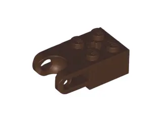 Dark Brown Technic, Brick Modified 2 x 2 with Ball Socket and Axle Hole - Straight Forks with Round 