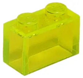 Trans-Neon Green Brick 1 x 2 without Bottom Tube