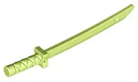 Yellowish Green Minifigure, Weapon Sword, Shamshir / Katana (Square Guard) with Capped Pommel and Ho
