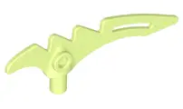 Yellowish Green Minifigure, Weapon Crescent Blade, Serrated with Bar