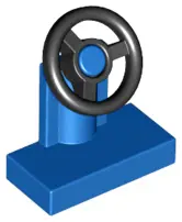 Blue Vehicle, Steering Stand 1 x 2 with Black Steering Wheel