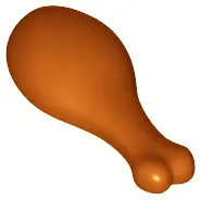 Dark Orange Turkey Drumstick, 20mm with Round Opening on Back