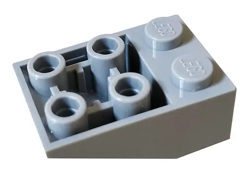 Light Bluish Gray Slope, Inverted 33 3 x 2 with Flat Bottom Pin and Connections between Studs
