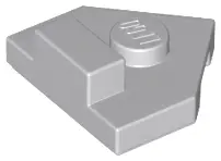 Light Bluish Gray Wedge, Plate 2 x 2 Pentagonal with Center Stud and 1 x 1/2 Raised Tab on Top
