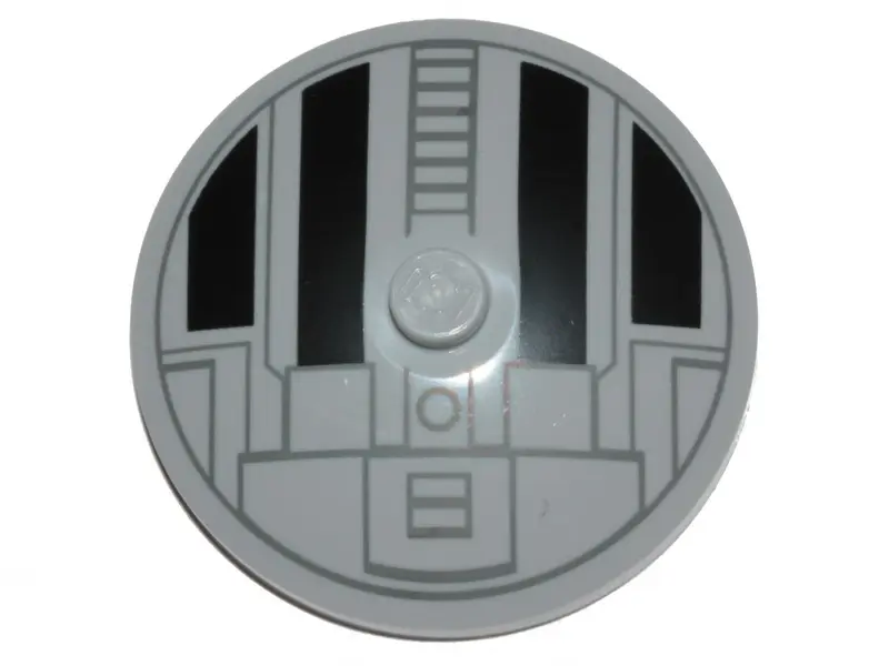 Light Bluish Gray Dish 4 x 4 Inverted (Radar) with Solid Stud with Star Wars TIE Hatch Black and Dar