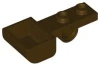 Dark Brown Plate, Modified 1 x 2 with Pin Hole and Bucket (Catapult)