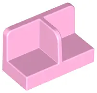 Bright Pink Panel 1 x 2 x 1 with Rounded Corners and Center Divider