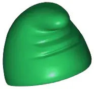 Green Minifigure, Headgear Slouch Hat, Dwarf / Gnome with Tip Facing Forwards, Creases at Front