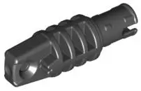 Black Hinge Cylinder 1 x 3 Locking with 1 Finger and Pin with Round Hole and Friction Ridges on Ends