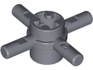 Dark Bluish Gray Technic, Axle Connector Hub with 4 Bars and Pin Hole