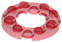 Trans-Red Plate, Round 4 x 4 with 2 x 2 Round Open Center