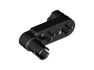 Black Technic, Liftarm, Modified Crank / Pin 1 x 3 - Axle Holes