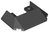 Black Wedge 6 x 4 Cutout (Train Roof) with 5 Large Bottom Tubes