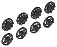 Black Wheel Cover 5 Spoke and 10 Spoke for Wheel 18976, 8 in Bag - 4 of Each (Multipack)