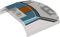 Trans-Brown Windscreen 6 x 6 x 1 1/3 Straight Sides with Black Lines, Medium Azure and Orange Stripe