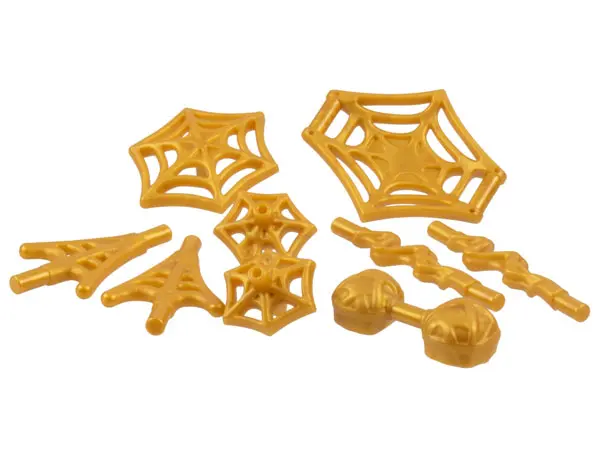 Pearl Gold Minifigure, Weapon Pack Spider-Man Web Effects, 9 in Bag (Multipack)