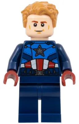 Captain America - Dark Blue Suit, Dark Red Hands, Hair