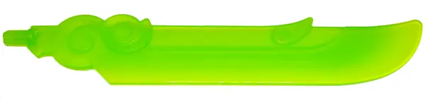 Trans-Bright Green Large Figure Weapon, Blade Rounded Swirls and Spike with Axle