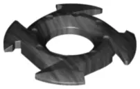 Pearl Dark Gray Ring 4 x 4 with 2 x 2 Hole and 4 Arrow Ends (Ninjago Spinner Crown)
