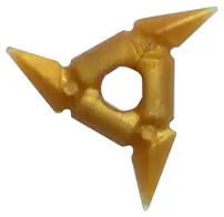 Pearl Gold Minifigure, Weapon Shuriken Throwing Star with Smooth Grips