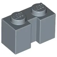 Sand Blue Brick, Modified 1 x 2 with Channel