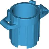 Dark Azure Container, Trash Can with 4 Cover Holders
