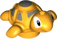 Bright Light Orange Turtle, Friends Style, Baby with Black and White Eyes and Dark Bluish Gray Spots