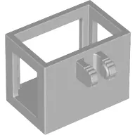 Light Bluish Gray Crane Bucket Lift Basket 2 x 3 x 2 with Locking Hinge Fingers