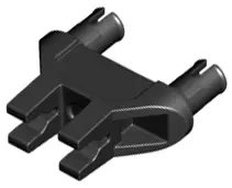 Black Technic, Pin Double Triangle 1 x 3 with 2 Clips with Squared Pin Holes