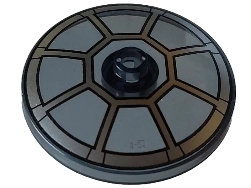Trans-Black Dish 4 x 4 Inverted (Radar) with Open Stud with Silver Radial TIE Bomber / Fighter Cockp