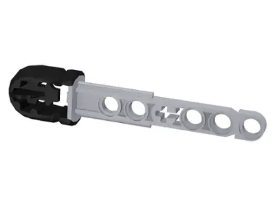 Light Bluish Gray Projectile Arrow, Liftarm Shaft with Molded Black Flexible Rubber Hollow End Patte