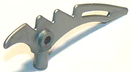 Flat Silver Minifigure, Weapon Crescent Blade, Serrated with Bar