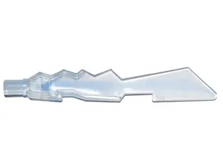 Trans-Clear Minifigure, Weapon Sword Blade with Jagged Edges and Bar End with Marbled Trans-Medium B