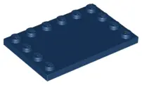 Dark Blue Tile, Modified 4 x 6 with Studs on Edges