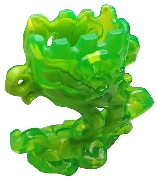 Trans-Bright Green Minifigure Pedestal Ghost / Smoke with Marbled Lime Pattern