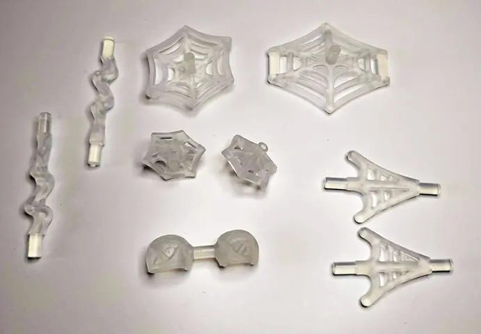 Trans-Clear Minifigure, Weapon Pack Spider-Man Web Effects, 9 in Bag (Multipack)
