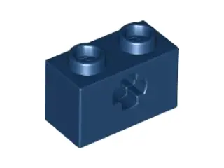 Dark Blue Technic, Brick 1 x 2 with Axle Hole