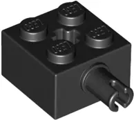 Black Brick, Modified 2 x 2 with Pin and Axle Hole