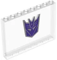 Panel 1 x 8 x 5 with Dark Purple and Silver Transformers Decepticon Logo Pattern