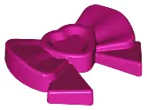 Magenta Friends Accessories Hair Decoration, Bow with Heart, Long Ribbon, and Small Pin