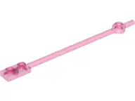 Trans-Dark Pink Bar  12L with 1 x 2 Plate End Hollow Studs and 1 x 1 Round Plate End
