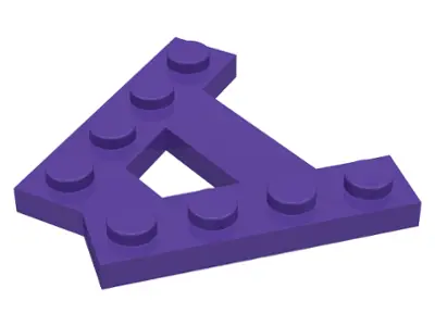 Dark Purple Wedge, Plate A-Shape with 2 Rows of 4 Studs