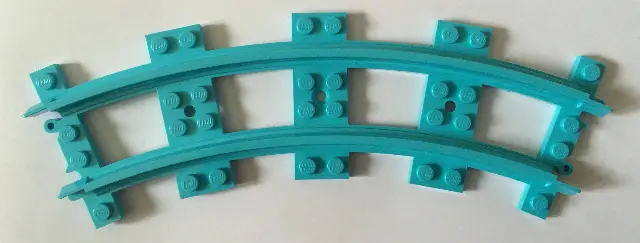 Medium Azure Train, Track Plastic, Narrow, Curve