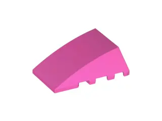 Dark Pink Wedge 4 x 4 Triple Curved No Studs