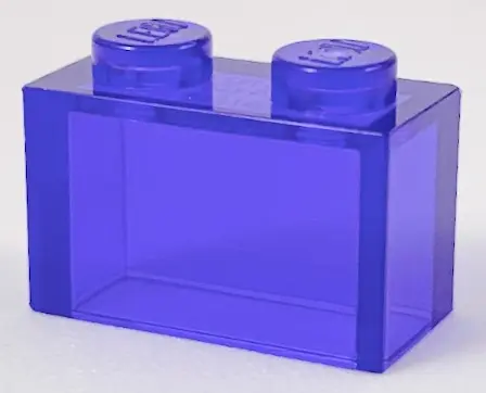 Trans-Purple Brick 1 x 2 without Bottom Tube