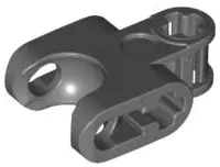 Dark Bluish Gray Technic, Axle Connector 2 x 3 with Ball Joint Socket - Closed Sides, Straight Forks