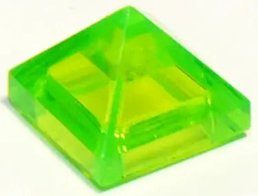 Trans-Bright Green Slope 45 1 x 1 x 2/3 Quadruple Convex Pyramid