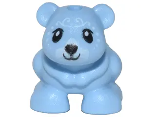 Bright Light Blue Hamster / Mouse, Friends Style with Black Eyes, Nose and Mouth and White Muzzle an