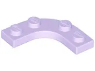 Lavender Plate, Round Corner 3 x 3 with 2 x 2 Curved Cutout