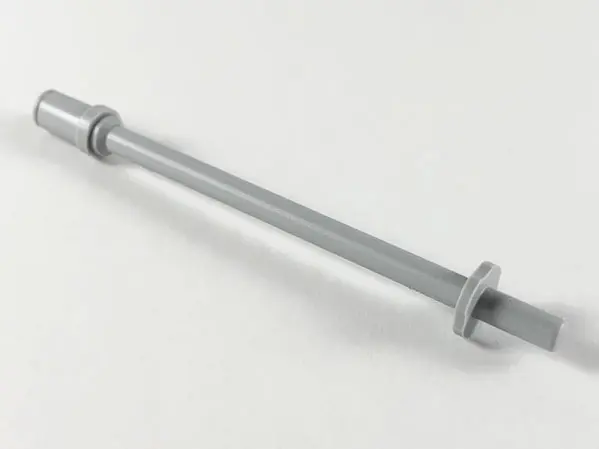 Light Bluish Gray Bar   8L with Stop Rings and Pin (Technic, Figure Accessory Ski Pole) - Flat End